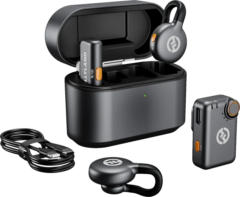 Hollyland LARK M2S Combo Wireless Lavalier Microphone Combo (Space Gray)