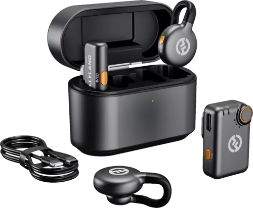 Hollyland LARK M2S Combo Wireless Lavalier Microphone Combo (Space Gray)