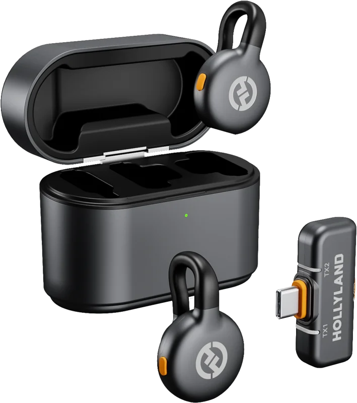 Hollyland LARK M2S Duo Wireless Lavalier Microphone with USB-C Plug (Duo, Space Gray)
