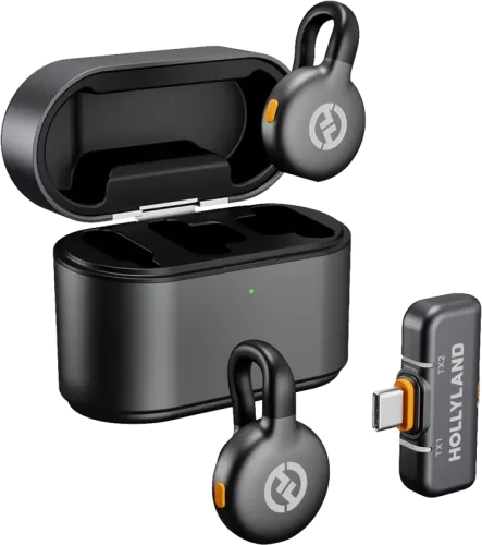 Hollyland LARK M2S Duo Wireless Lavalier Microphone with USB-C Plug (Duo, Space Gray)