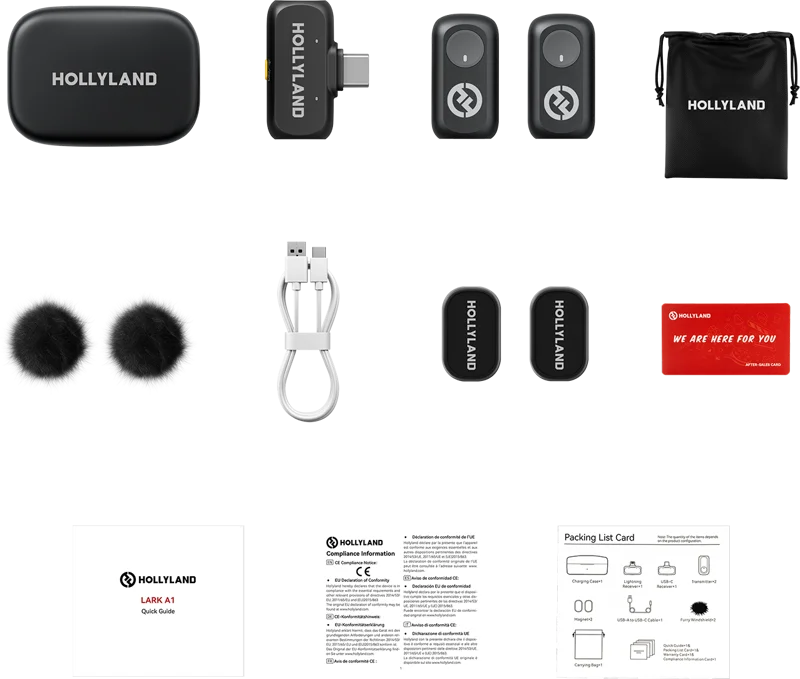 Hollyland LARK A1 Duo with USB-C RX + Charging Case