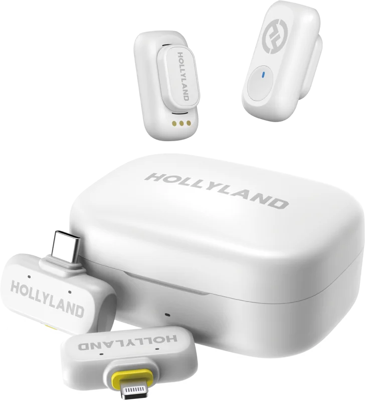 Hollyland LARK A1 Combo Ivory White, with USB-C RX + Lightning RX + Charging Case