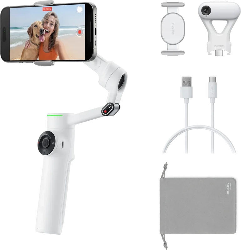 Insta360 Flow 2 Pro AI Tracker Bundle (Summit White)