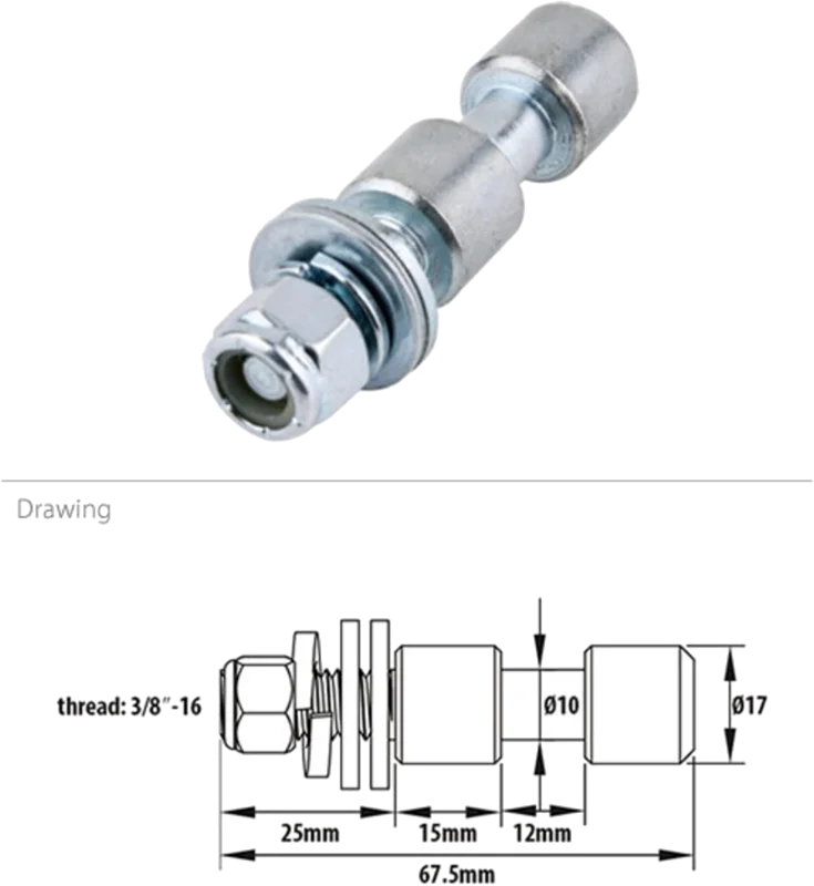 Kupo KS-013 Dia. 17M Spigot w/ Washer And Lock Nut For C-05 Family