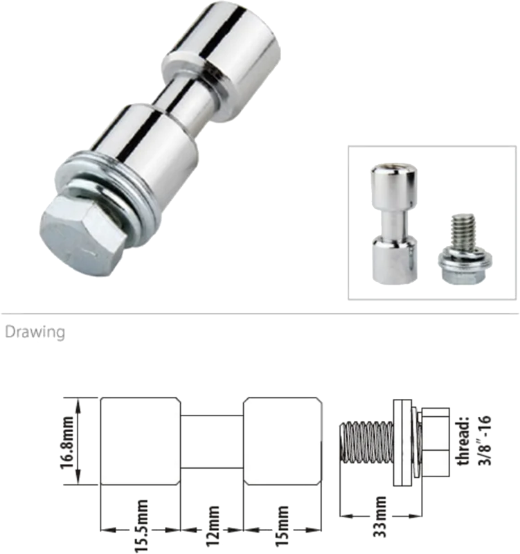 Kupo KS-013F 17mm Spigot, Chrome-Plated 3/8"""" Female Threaded