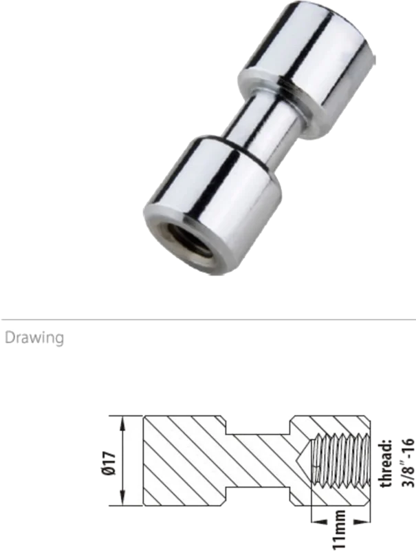 Kupo KS-013FS 17mm Spigot, Chrome-Plated 3/8"""" Female Threaded
