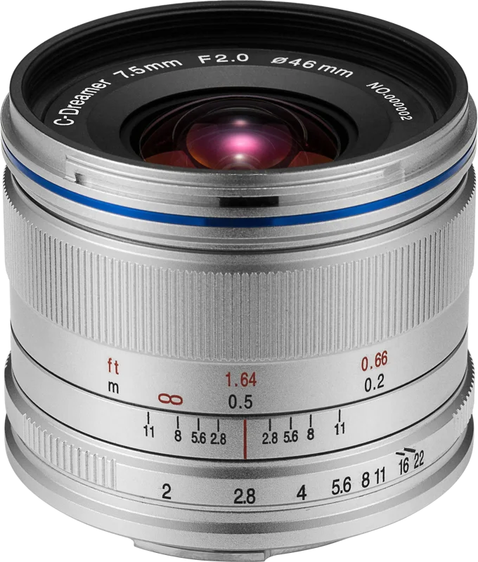 Laowa 7.5mm f/2  (Standard) Lens - MFT / Silver