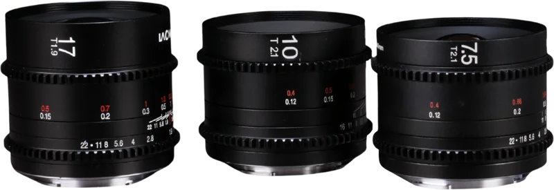 Laowa MFT Cine Prime 3-Lens Wide Bundle (7.5mm, 10mm, 17mm)