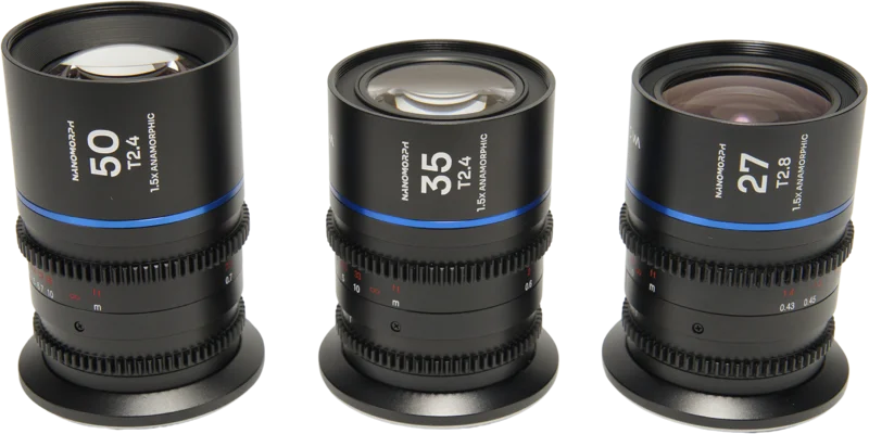 Laowa Nanomorph S35 Prime 3-Lens Bundle  (27mm, 35mm, 50mm) (Blue) - Sony E