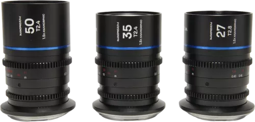 Laowa Nanomorph S35 Prime 3-Lens Bundle  (27mm, 35mm, 50mm) (Blue) - Canon RF