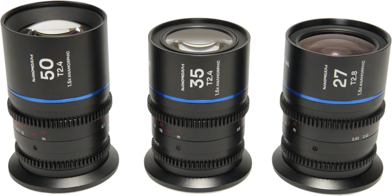 Laowa Nanomorph S35 Prime 3-Lens Bundle  (27mm, 35mm, 50mm) (Blue) - Canon RF