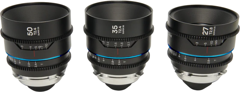 Laowa Nanomorph S35 Prime 3-Lens Bundle  (27mm, 35mm, 50mm) (Blue) - Arri PL/Canon EF