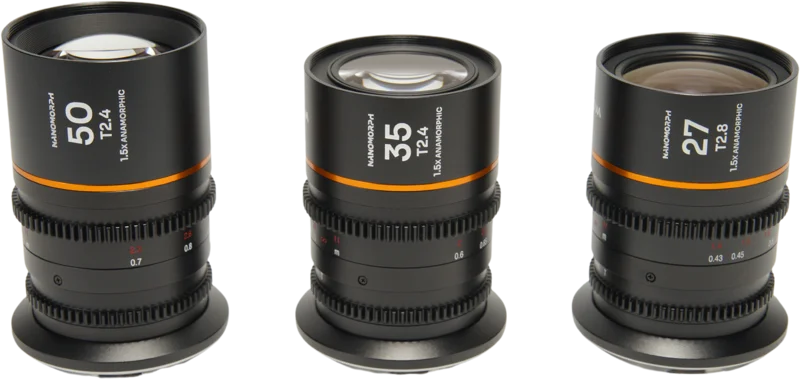 Laowa Nanomorph S35 Prime 3-Lens Bundle  (27mm, 35mm, 50mm) (Amber) - Canon RF