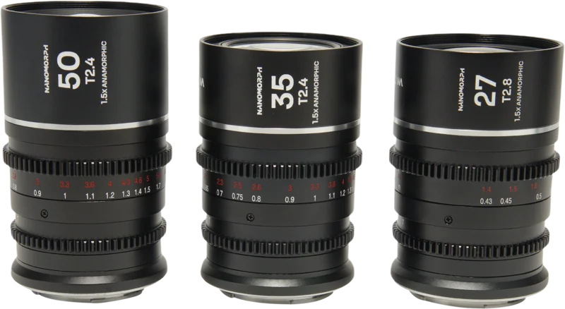 Laowa Nanomorph S35 Prime 3-Lens Bundle  (27mm, 35mm, 50mm) (Silver) - Canon RF
