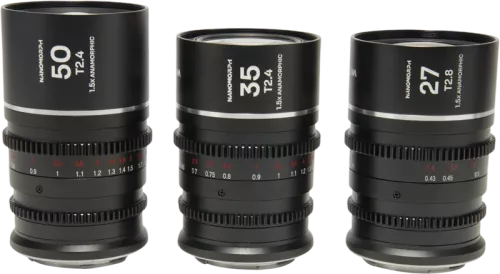 Laowa Nanomorph S35 Prime 3-Lens Bundle  (27mm, 35mm, 50mm) (Silver) - Canon RF