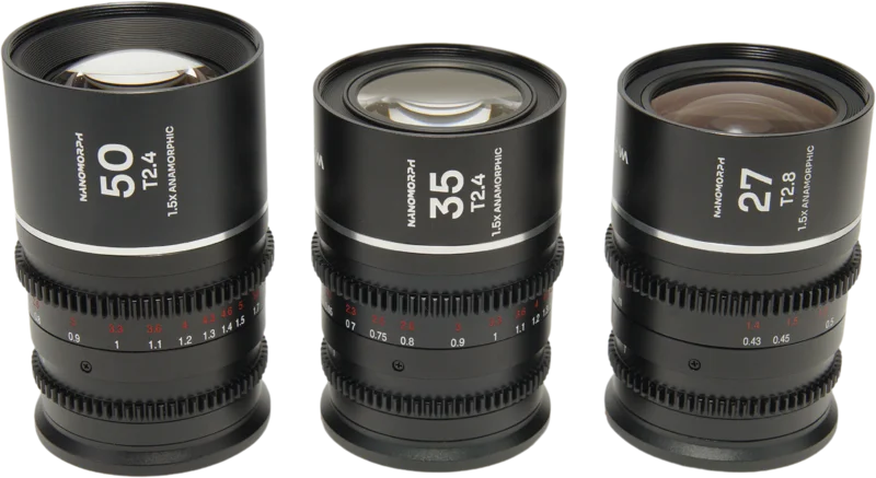 Laowa Nanomorph S35 Prime 3-Lens Bundle  (27mm, 35mm, 50mm) (Silver) - Canon RF