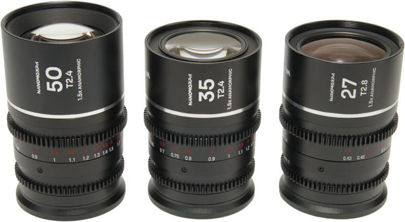 Laowa Nanomorph S35 Prime 3-Lens Bundle  (27mm, 35mm, 50mm) (Silver) - L Mount