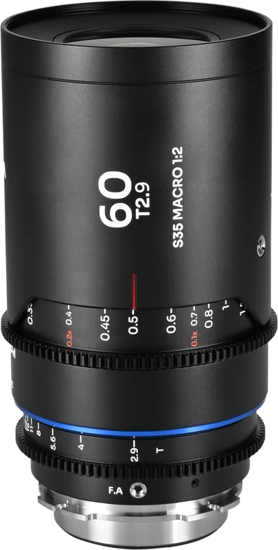 Laowa Nanomorph 60mm T2.9 1.5X S35 Macro 1:2 (Blue) - Arri PL/Canon EF