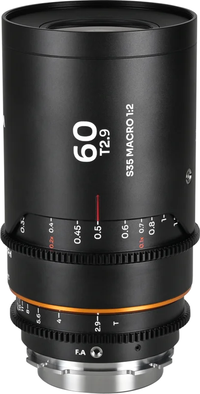 Laowa Nanomorph 60mm T2.9 1.5X S35 Macro 1:2 (Amber) - Arri PL/Canon EF
