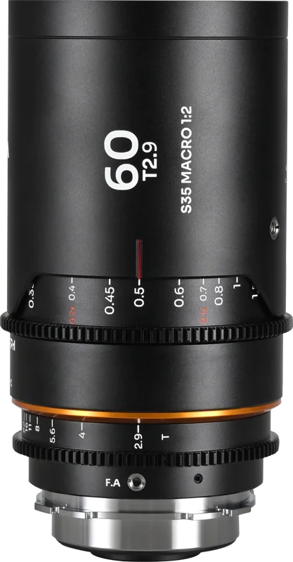 Laowa Nanomorph 60mm T2.9 1.5X S35 Macro 1:2 (Amber) - Arri PL/Canon EF