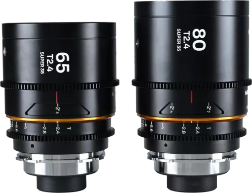 Laowa Nanomorph S35 Prime 2-Lens Bundle  (65mm,80mm) (Amber) - Arri PL/Canon EF