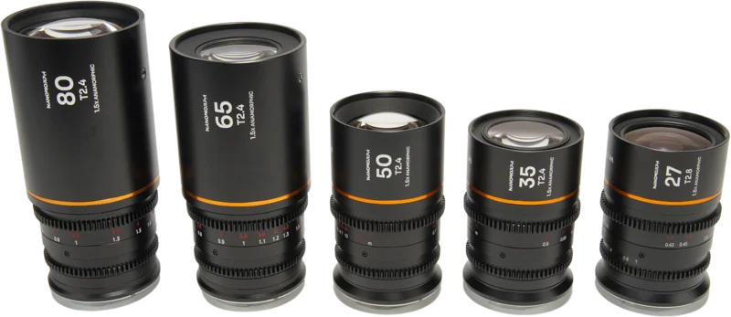 Laowa Nanomorph S35 Prime 5-Lens Bundle  (27+35+50+65+80mm) Amber  - Fuji X