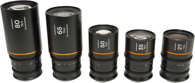 Laowa Nanomorph S35 Prime 5-Lens Bundle  (27+35+50+65+80mm) Amber  - Canon RF
