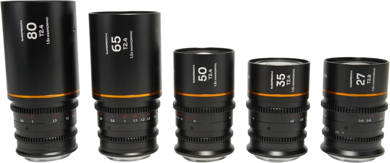 Laowa Nanomorph S35 Prime 5-Lens Bundle  (27+35+50+65+80mm) Amber  - Canon RF
