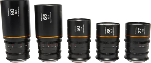 Laowa Nanomorph S35 Prime 5-Lens Bundle  (27+35+50+65+80mm) Amber  - Canon RF