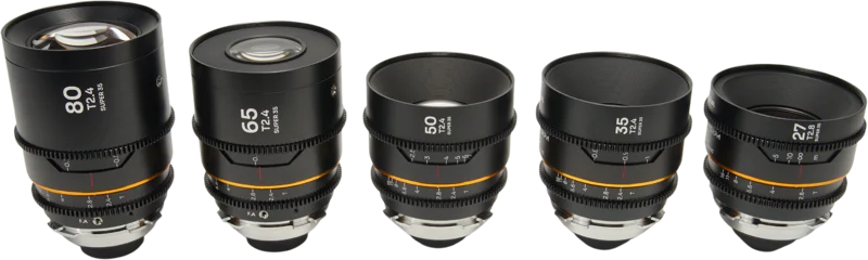 Laowa Nanomorph S35 Prime 5-Lens Bundle  (27+35+50+65+80mm) Amber  - Arri PL/Canon EF
