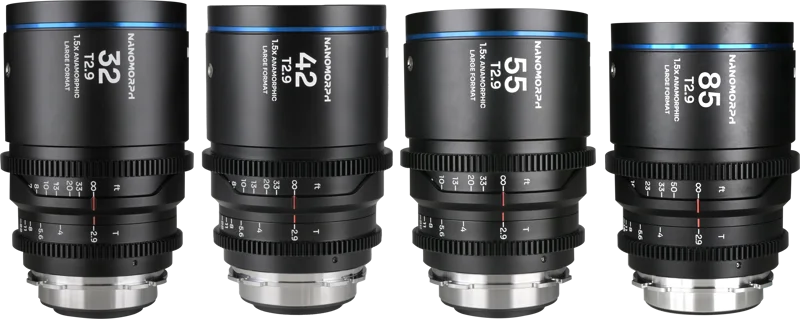 Laowa Nanomorph LF Prime 4-Lens Bundle  (32+42+55+85mm) Blue - Arri PL/ Canon EF