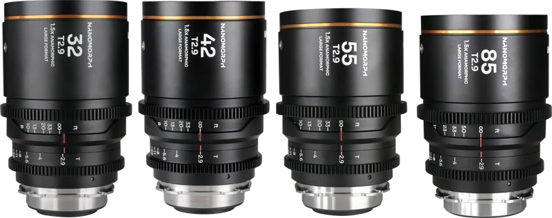Laowa Nanomorph LF Prime 4-Lens Bundle  (32+42+55+85mm) Amber - Arri PL/ Canon EF