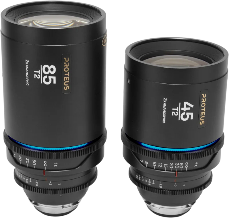 Laowa Proteus 2xAnamorphic 2-Lens Bundle Set B (45mm, 85mm) - Blue - Arri PL/Canon EF (feet)