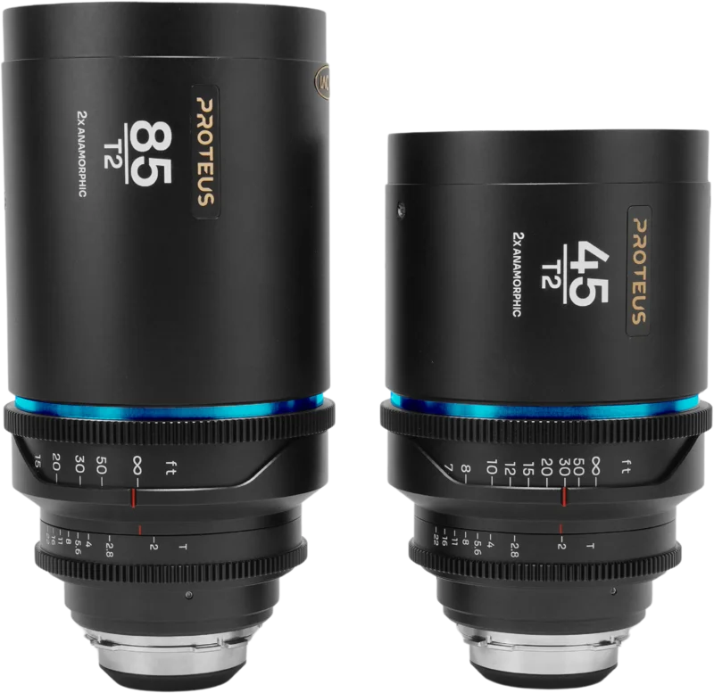 Laowa Proteus 2xAnamorphic 2-Lens Bundle Set B (45mm, 85mm) - Blue - Arri PL/Canon EF (feet)