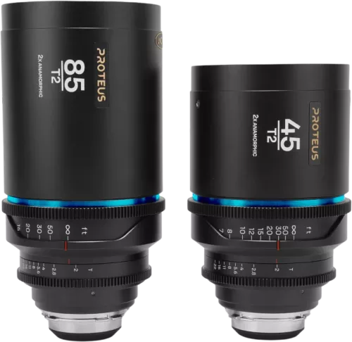 Laowa Proteus 2xAnamorphic 2-Lens Bundle Set B (45mm, 85mm) - Blue - Arri PL/Canon EF (feet)