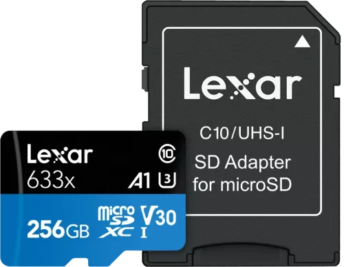 Lexar microSDXC 633x UHS-I/A1/U3/10 R100/W45MB (V30) 256GB