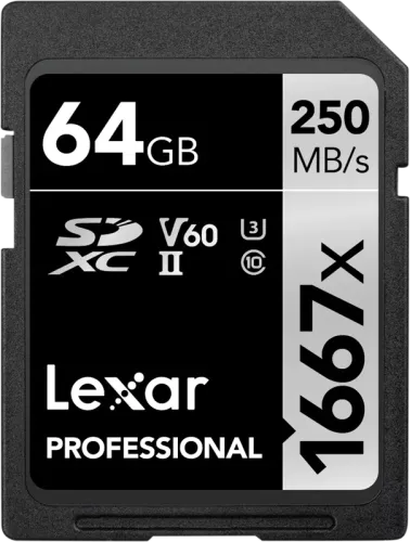 Lexar SDXC Pro 1667X UHS-II U3 R250/W120 (V60) 64GB