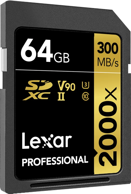 Lexar SDXC Pro 2000X UHS-II U3 R300/W260 (V90) 64GB