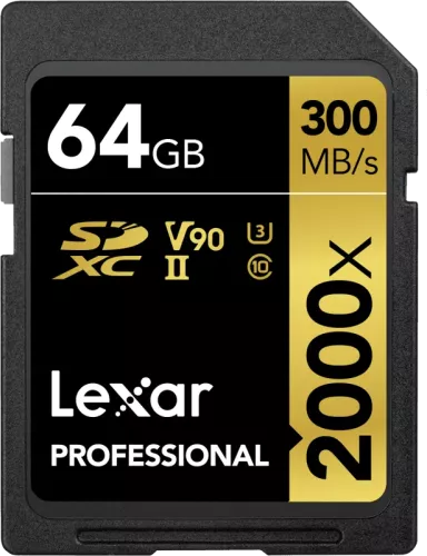 Lexar SDXC Pro 2000X UHS-II U3 R300/W260 (V90) 64GB