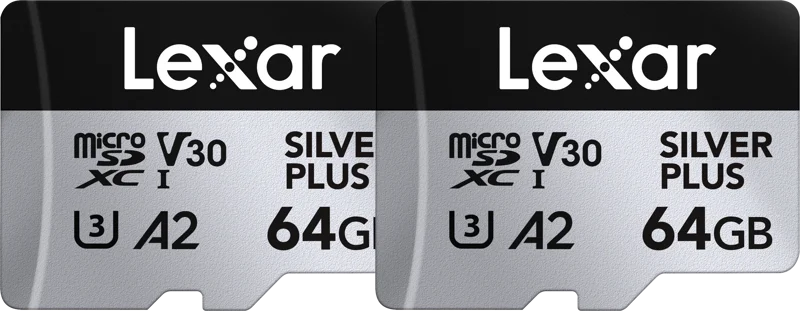 Lexar microSDXC Silver Plus 1066x UHS-I/U3/A2/4K R205/W100 (V30) 64GB - 2pack
