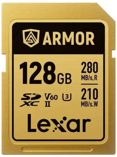 Lexar SDXC ARMOR Gold UHS-II U3, Stainless Steel, IP68 R280/W210 (V60) 128GB