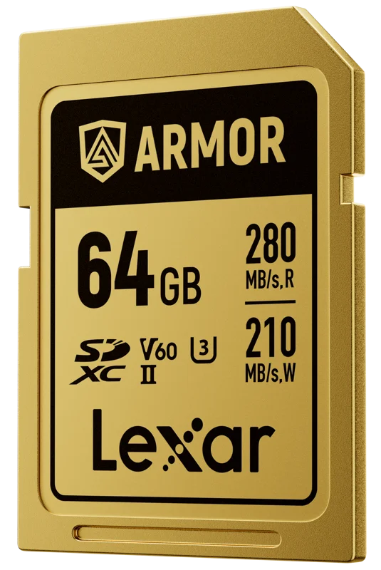 Lexar SDXC ARMOR Gold UHS-II U3, Stainless Steel, IP68 R280/W210 (V60) 64GB