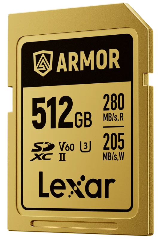 Lexar SDXC ARMOR Gold UHS-II U3, Stainless Steel, IP68 R280/W210 (V60) 512GB