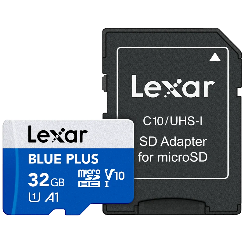 Lexar microSDHC Blue Plus UHS-I with SD adapter, up to 100MB/s read  C10/A1/U1 (V10) 32