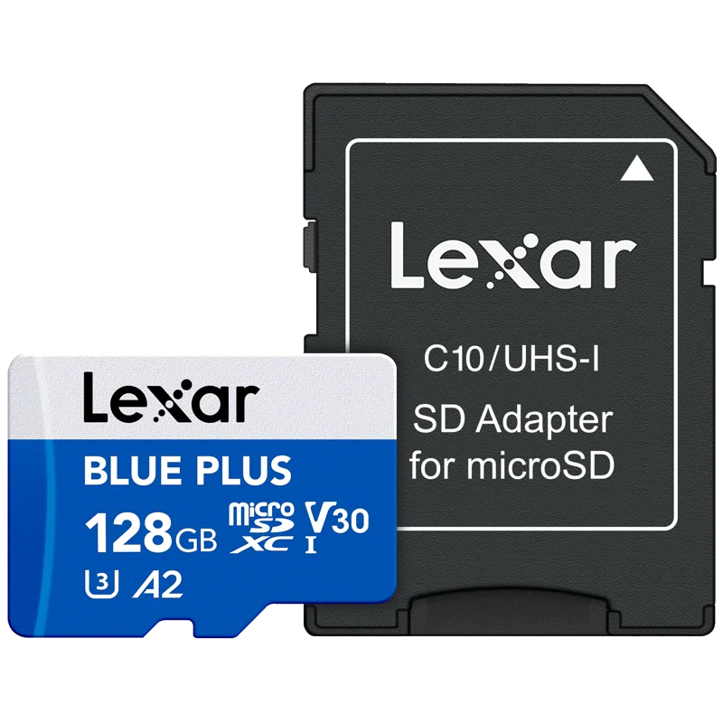 Lexar microSDHC Blue Plus UHS-I with SD adapter, up to 170MB/s read  C10/A2/U3 (V30) 128GB