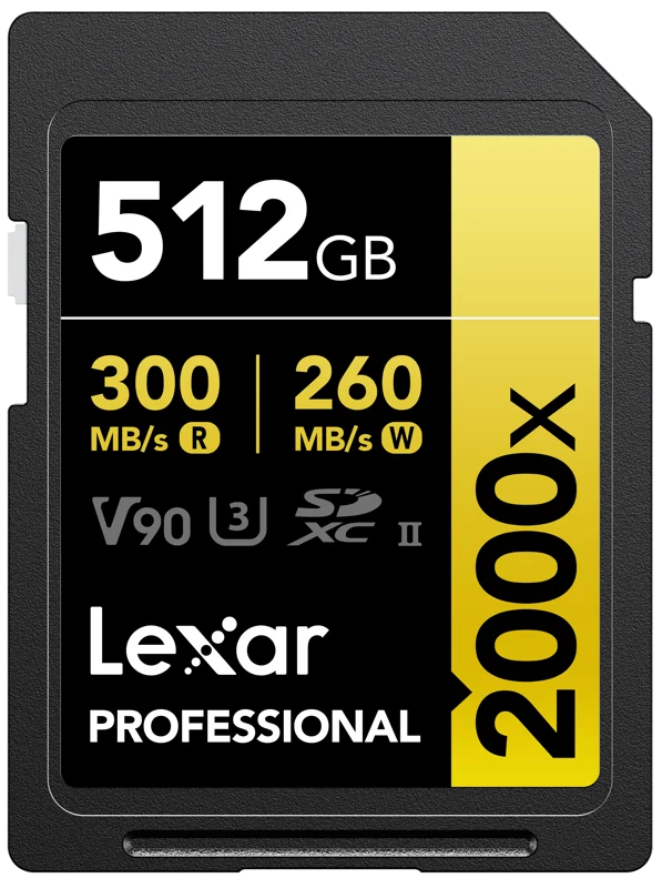 Lexar SDXC Pro 2000X UHS-II U3 R300/W260 (V90) 512GB
