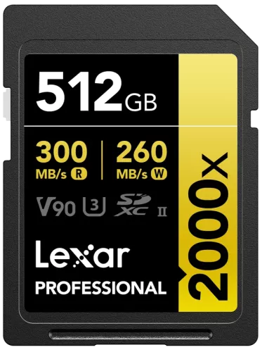 Lexar SDXC Pro 2000X UHS-II U3 R300/W260 (V90) 512GB