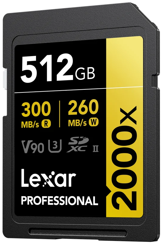 Lexar SDXC Pro 2000X UHS-II U3 R300/W260 (V90) 512GB