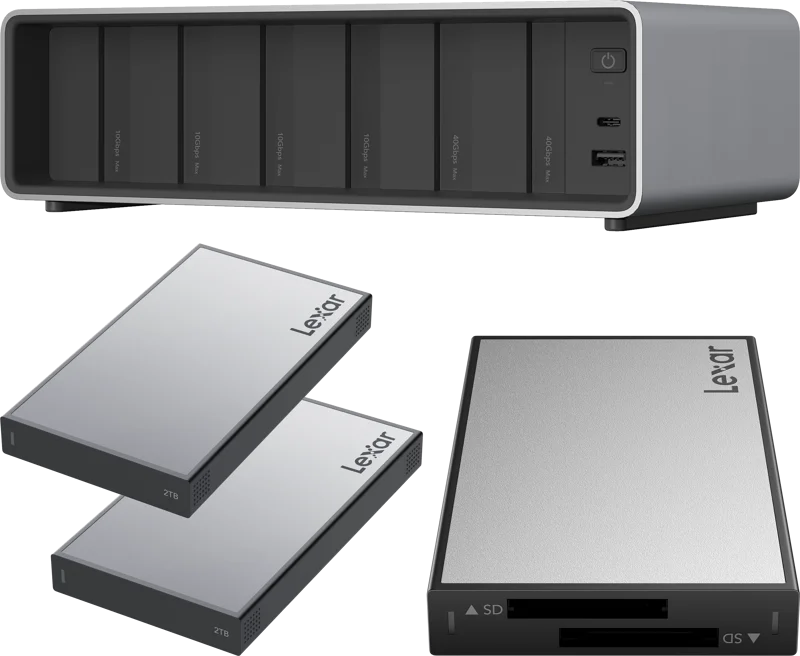 Lexar Professional Workflow Pro with Thunderbolt4 uplink I with SD/microSD reader and 2x2TB SSD