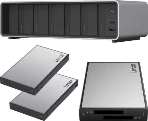 Lexar Professional Workflow Pro with Thunderbolt4 uplink I with SD/microSD reader and 2x2TB SSD
